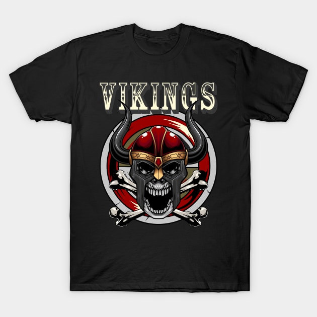 Viking Skull 7.4 T-Shirt by Harrisaputra